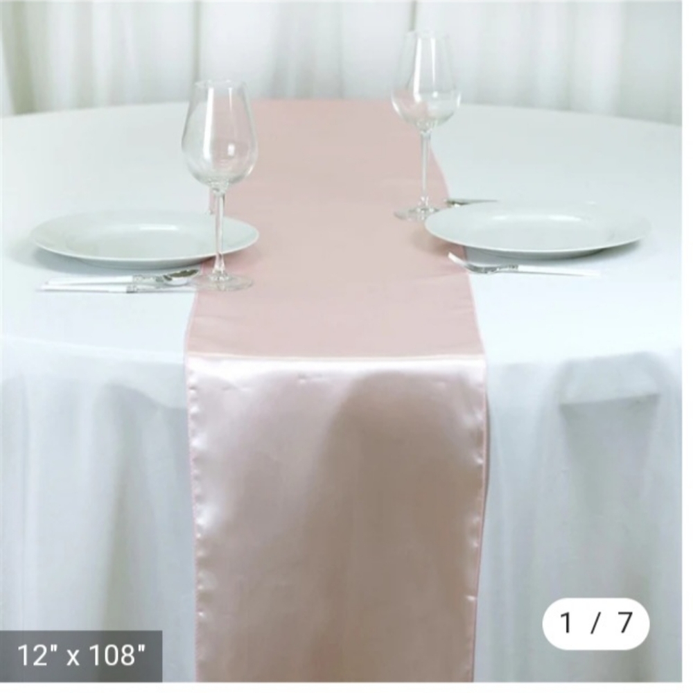 30 Blush 12" x 108" Satin Table Runners